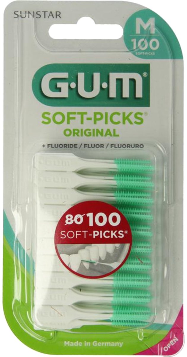 Bol.com GUM Soft-Picks Original Medium - 1x 100 stuks - Voordeelverpakking aanbieding
