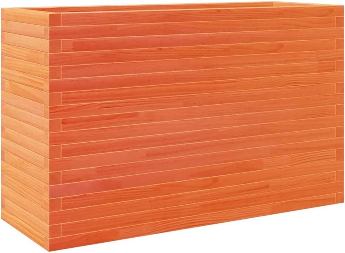 Bloembak Hout - Plantenbak Buiten - Tuin Decoratie - Massief Grenenhout - 110 cm - Bruin