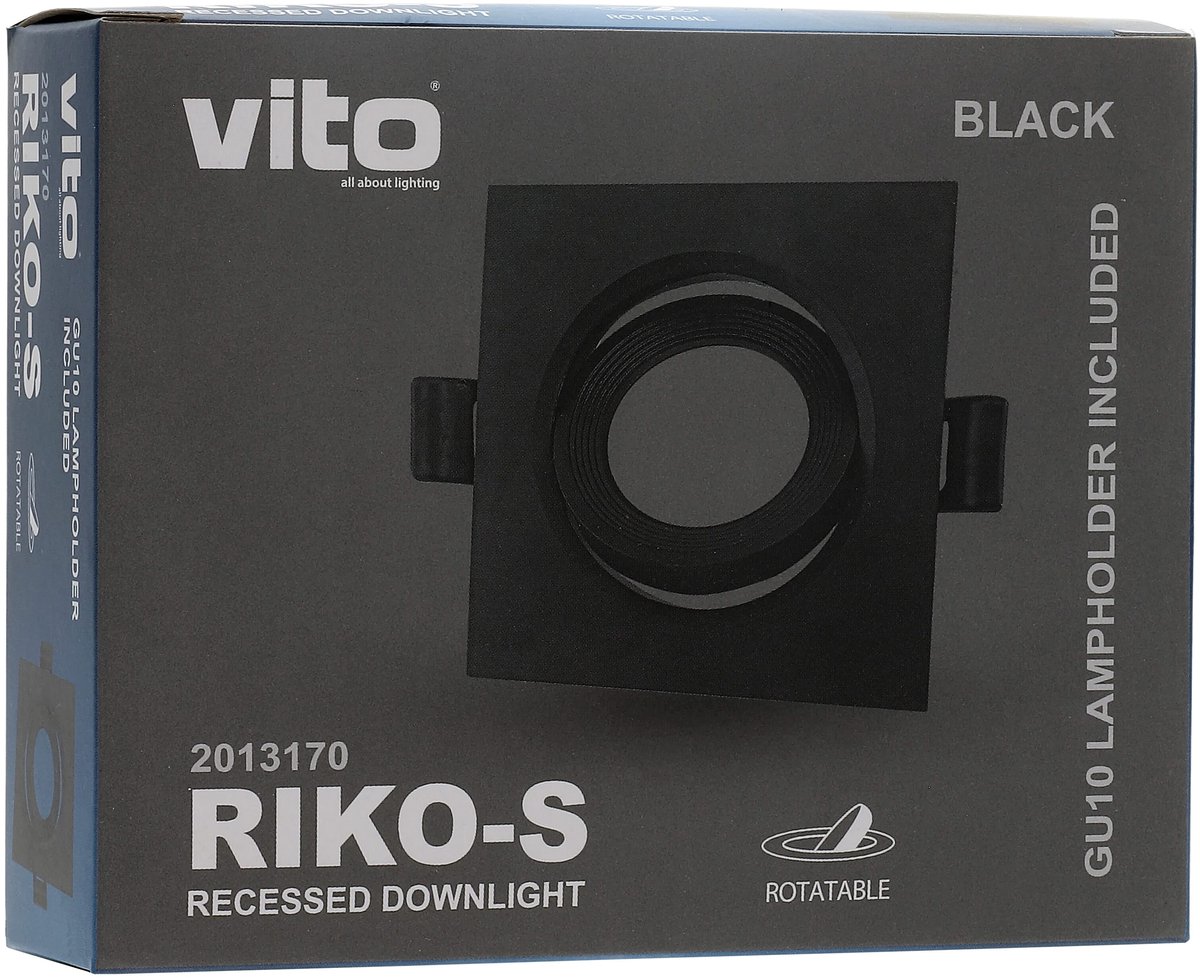 VITO Riko-S - Inbouwspot GU10 - 75mm - GU10 - Zwart
