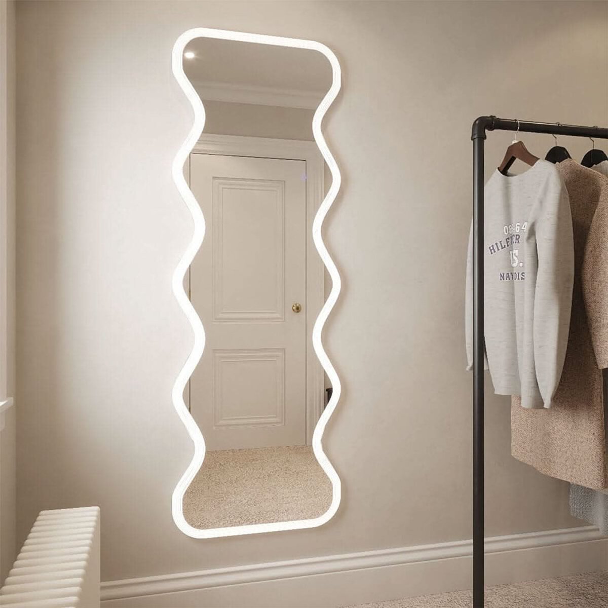 Milton & Oldbrook Wandspiegel met Verlichting 50 x 160 cm Asolo Wit