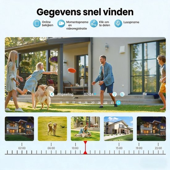 Solarcamera Buiten 4MP - Draadloze Beveiligingscamera met 360° Dekking, Geïntegreerd Zonnepaneel en AI Bewegingsdetectie — afbeelding 4
