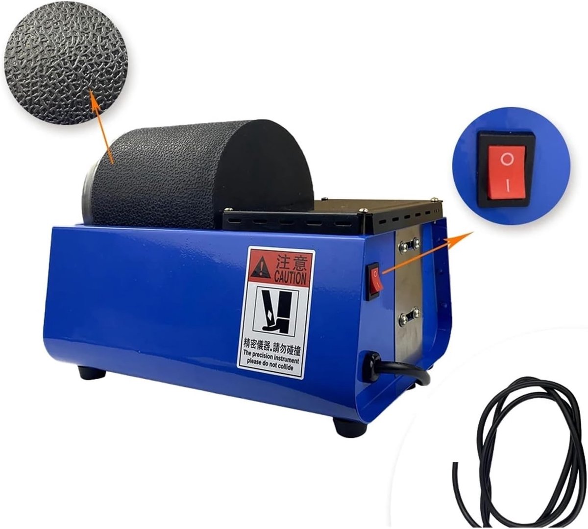Desktop Roterende Emmer - Metaal Polijstmachine - Sieraden Maken - Geluidsreducerende Emmer - 308 kg - Zwart