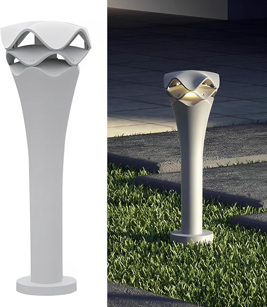 Moderne lichtpunt - Buitenlamp grijs - Oprit verlichten - IP65 waterdicht - 31.5CM - Grijs