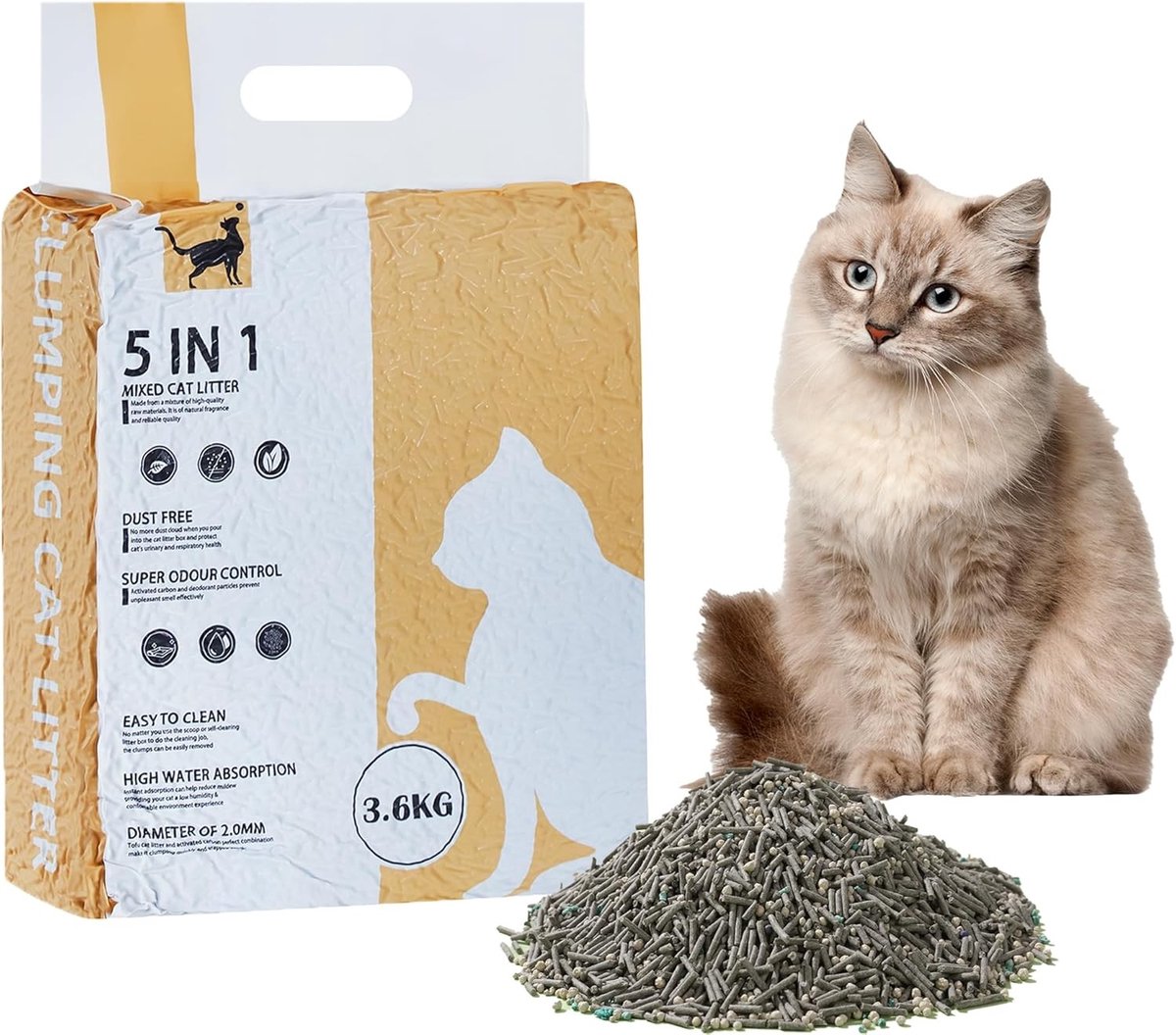 Kattenbakvulling - Natuurlijke ingrediënten - Stofvrij en geurvrij - Klontert snel - Voor alle katten