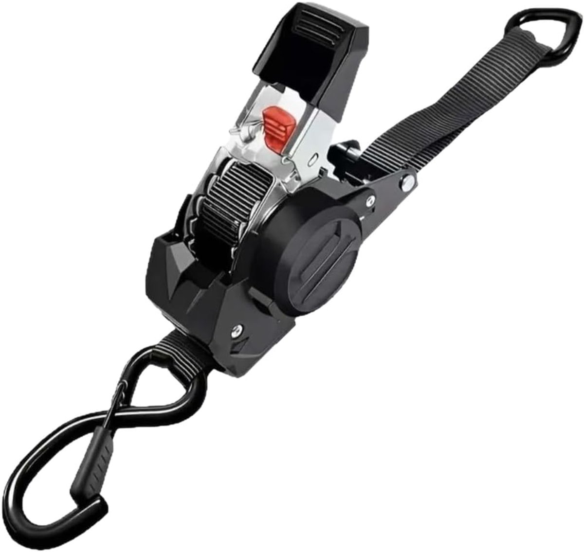 Automatische Spanner Set - Spanbanden Ratel - Lading Zekeren - Zelfoprollend Mechanisme - 4 Stuks - Zwart