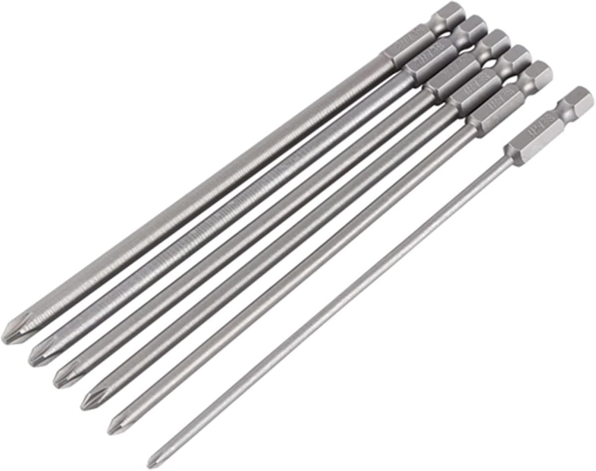6-delige Phillips Schroevendraaier Bit Set met Magnetische Kruiskop en 1/4 Inch Shank voor Precisiewerk en Klusprojecten