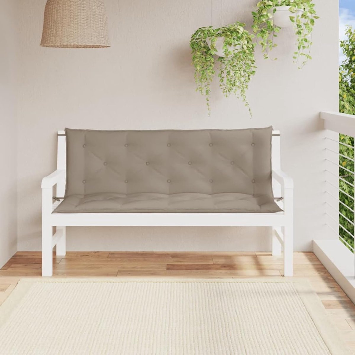 Tuinbank kussens - Zitkussens set - Buiten ontspannen - Waterafstotend Oxford-weefsel - 150x50x7 cm - Taupe