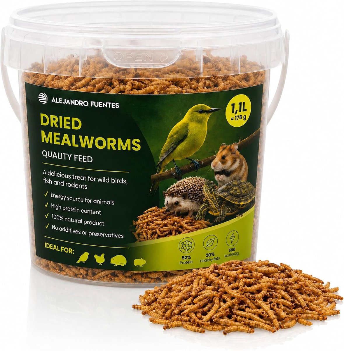 Meelwormen voor Vogels - Gedroogd Insectenvoer - 100% Natuurlijk - Hoge Eiwitbron - Voor Vogel- en Reptielenliefhebbers