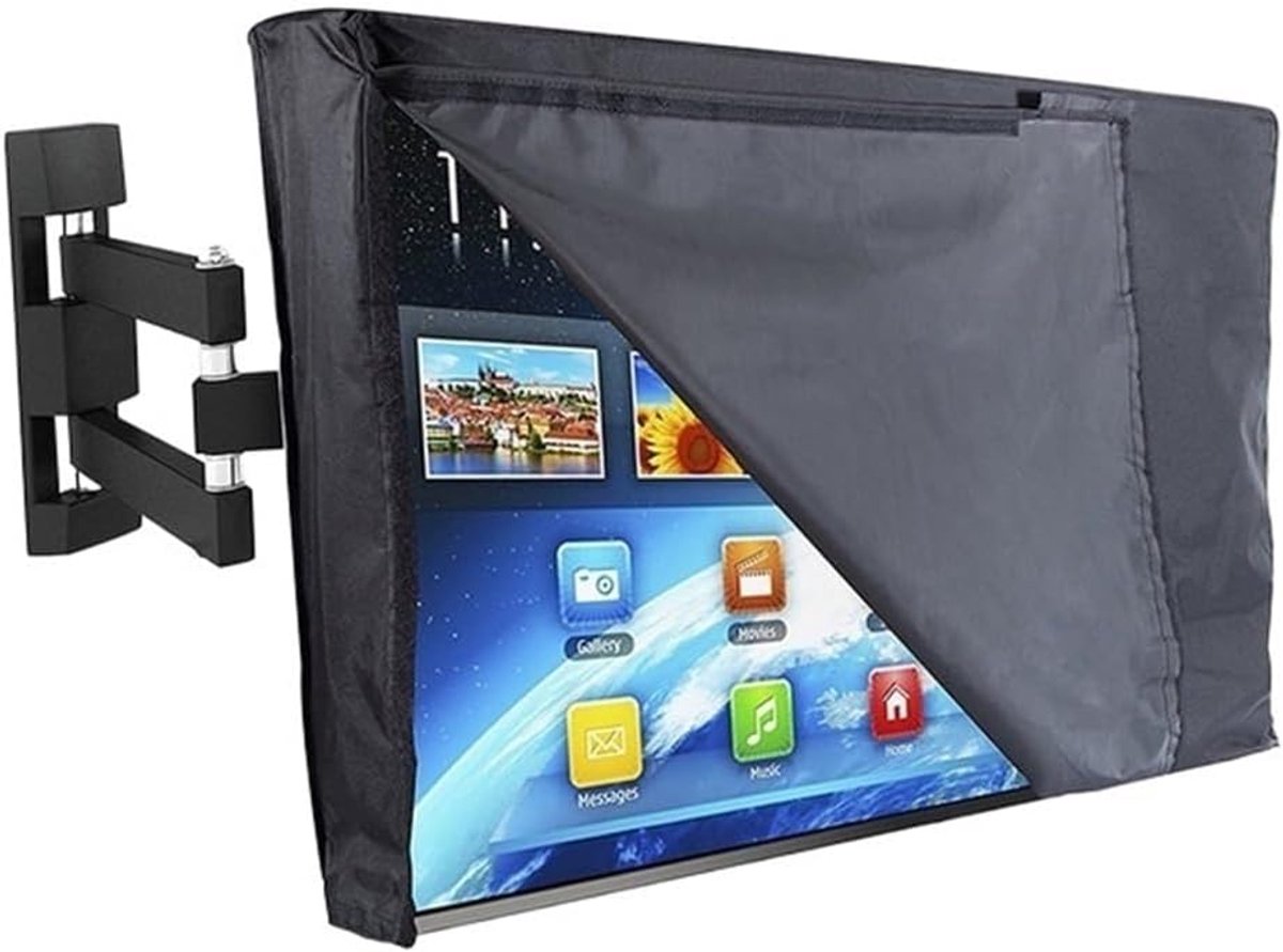 TV Hoes Buiten - Televisie Beschermhoes - Bescherming Buiten - Waterdicht Oxford Doek - Voor 46-48 inch - Zwart