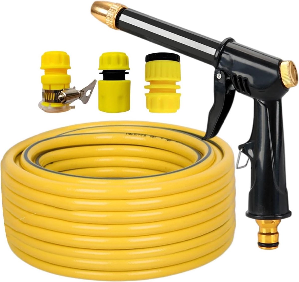 Hogedrukreiniger - Krachtige reiniger - Buitenruimte reinigen - Instelbare sproeiers - 5 meter slang - Grijs