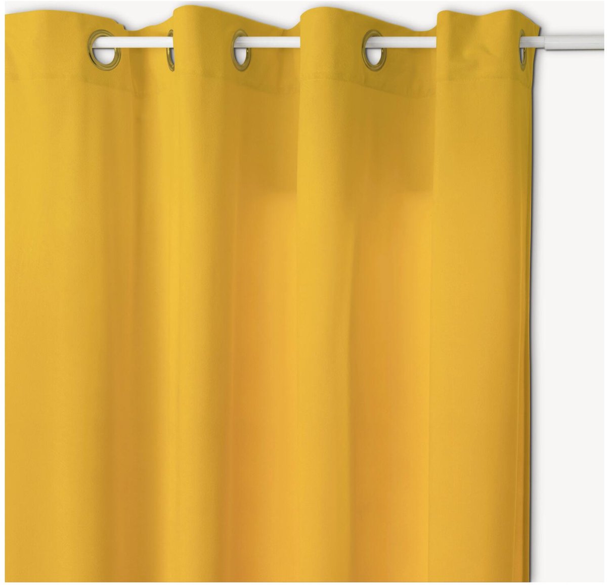Atmosphera gordijn lilou - L260 x B140 cm - okergeel - polyester - met ringen