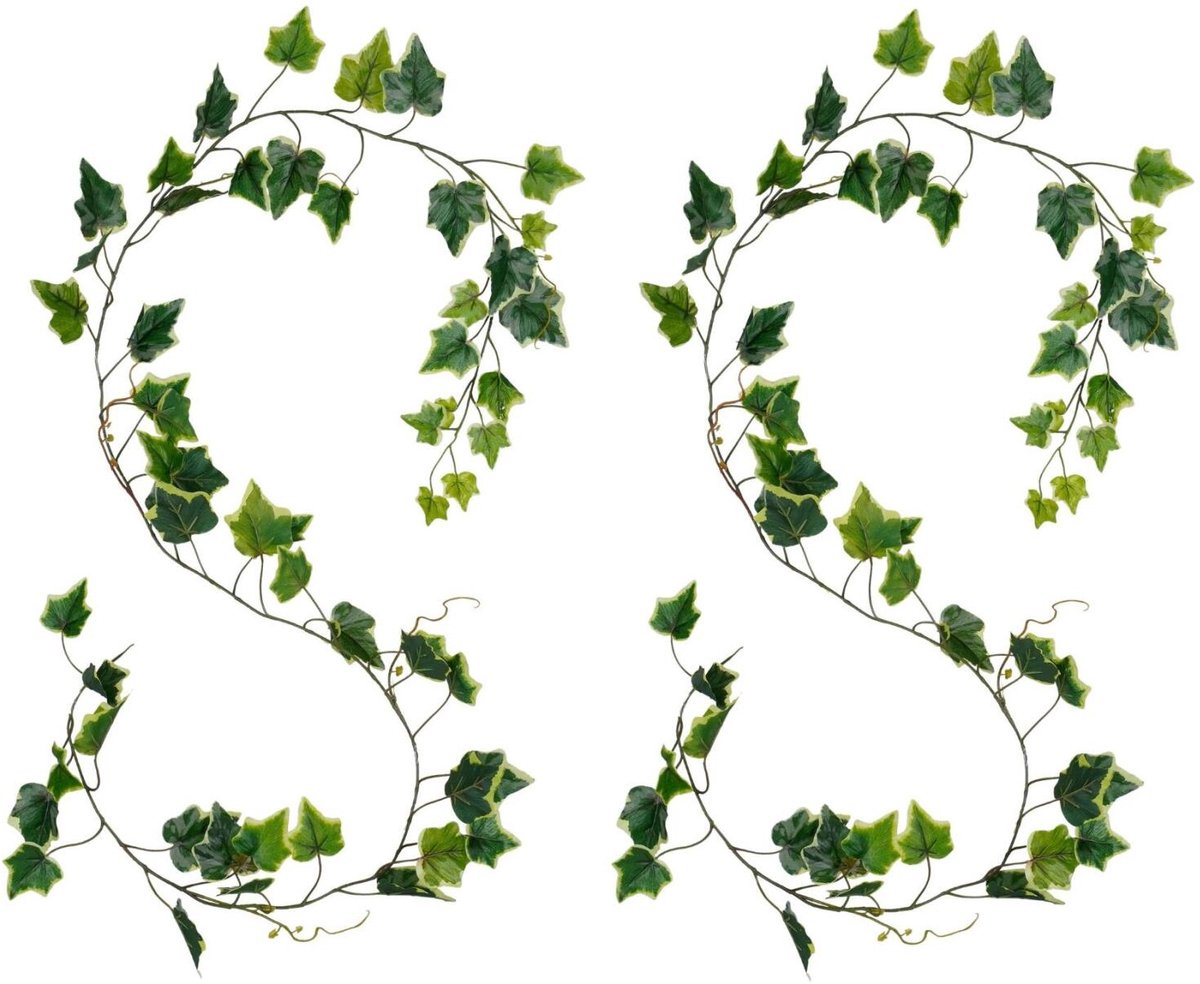 Mica Decorations Kunstplanten Hedera Slinger - 2x - 160 x 10 cm - mix groen - kunststof - decoratie - bladmix groen