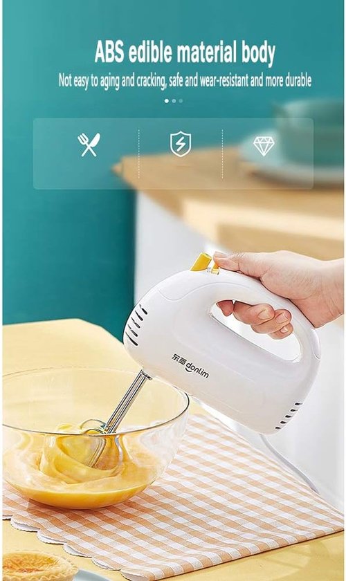Elektrische Handmixer - Keukenmachine Garde - Thuis Bakken - 5 Snelheden - 150 Watt - Wit — afbeelding 3