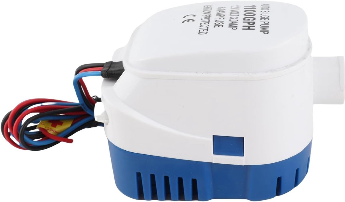 Elektrische Bilge Pomp - Onderdompelbare Pomp Automatische Pomp - Water Verwijderen - Ontstekingsbeveiliging - 1100 GPH - Wit Blauw