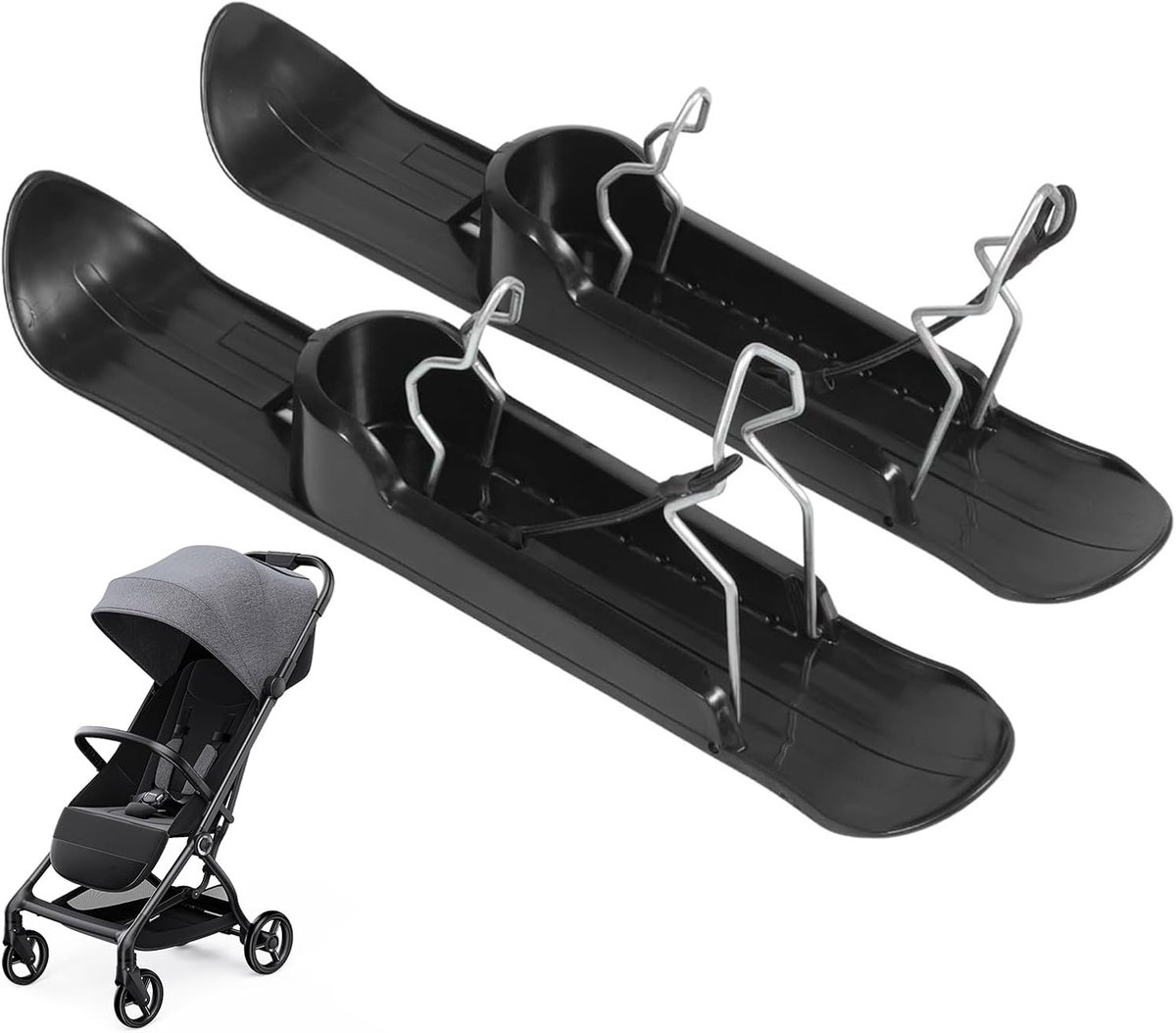 Slee Board Kit - Winter Glide Board - Sneeuw Plezier - Loopfiets Compatibel - 53x10x9cm - Zwart