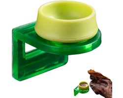 Gekko Voedingsplateau - Reptielenkom - Terrarium Voeden - Klimmend Reptiel Ontwerp - 10 x 6 x 5 cm - Zwart