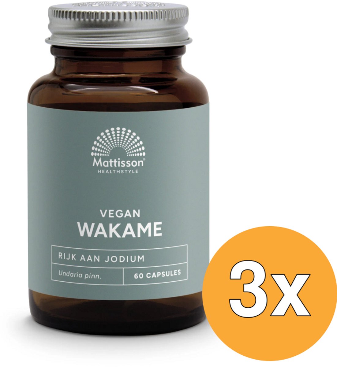 3x Mattisson Wakame 1000Mg - Bevat Van Nature Jodium (60 vega capsules)