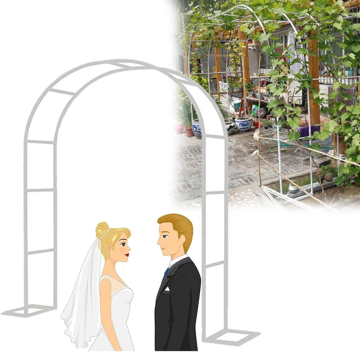 Tuin boog - Pergola frame - Klimplanten ondersteunen - Sterk metaal - 120x220x40CM - Roze