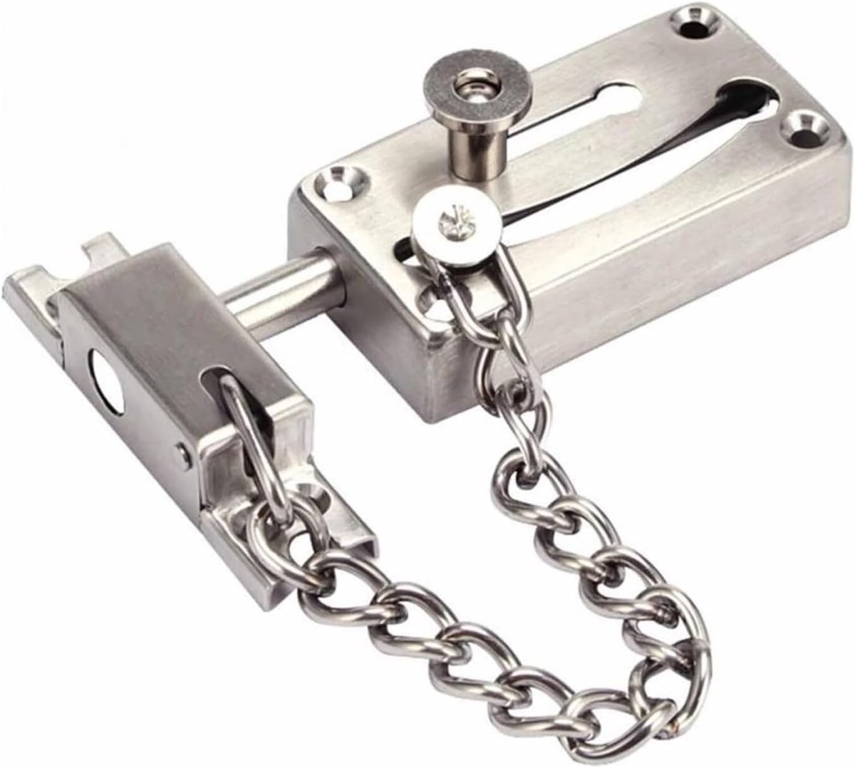 Deurketting RVS - Kettingslot Deur - Extra Beveiliging - Verdikt Staal - One Size - Zilverkleurig