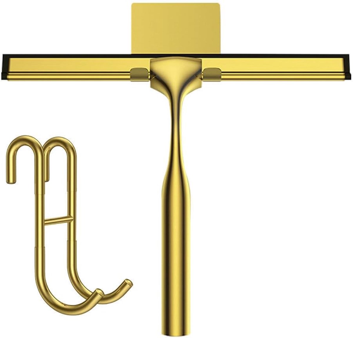 Douchewisser Raamwisser - Rubberen Schraper - Glas Reinigen - Roestvrijstalen Handvat - 10 Inch - Goud