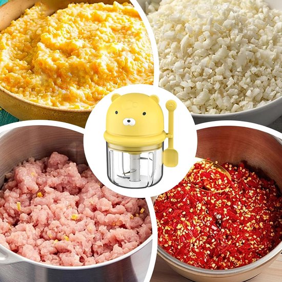 Elektrische Knoflooksnijder - Mini Keukenmachine - Snel Ingrediënten Hakken - Krachtige RVS Bladen - 350 ml - Rood — afbeelding 4