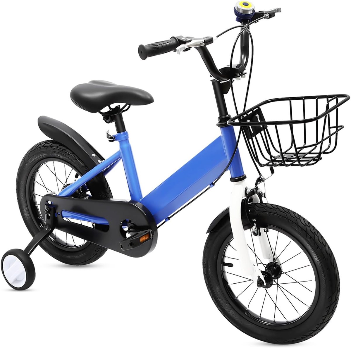Kinderfiets - Loopfiets - Leren Fietsen - Inclusief Steunwielen - 14 inch - Blauw