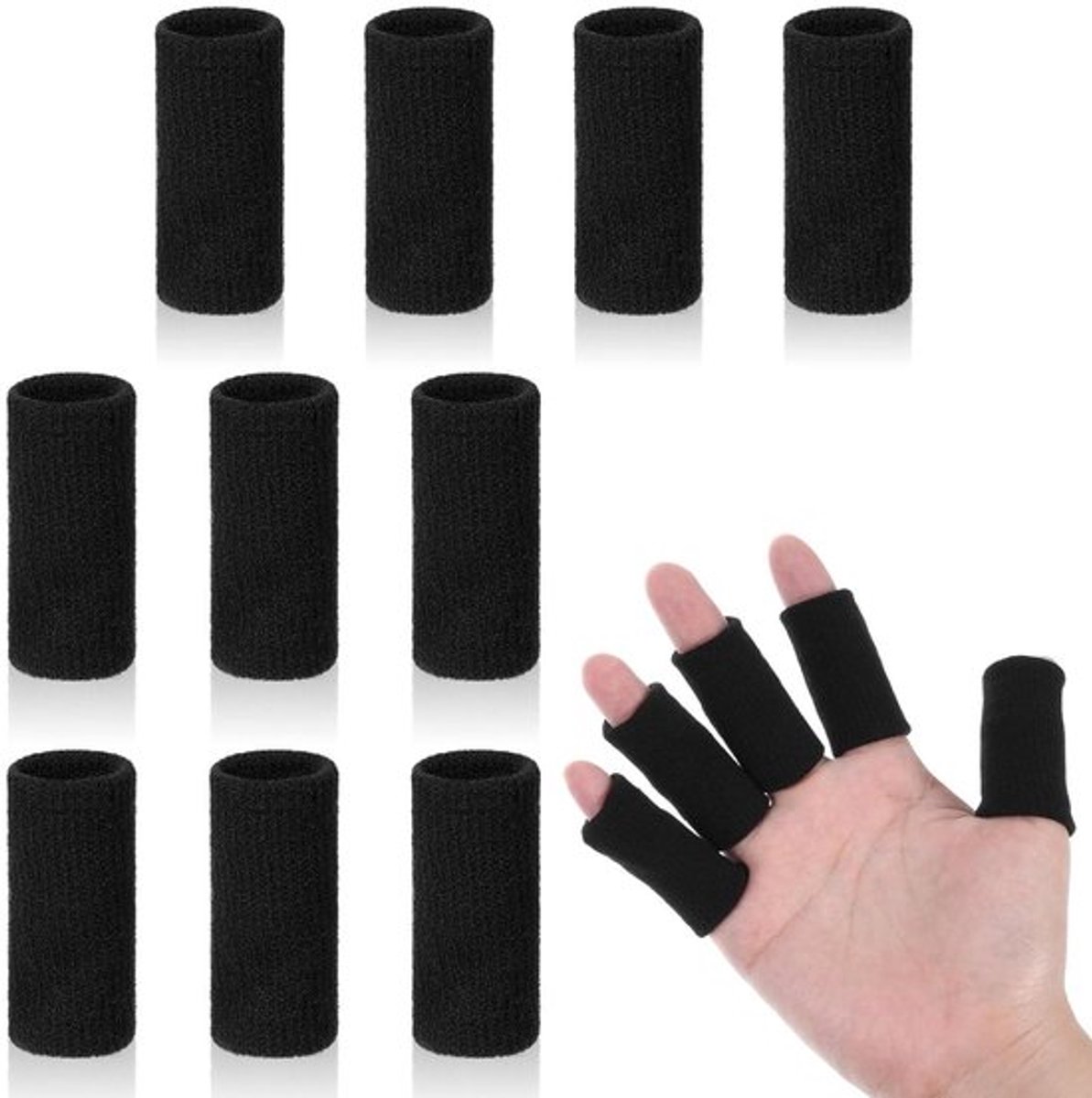 Allecto Plus - Vingerbescherming 10 stuks - Elastische Vingerbandage - Verstelbaar