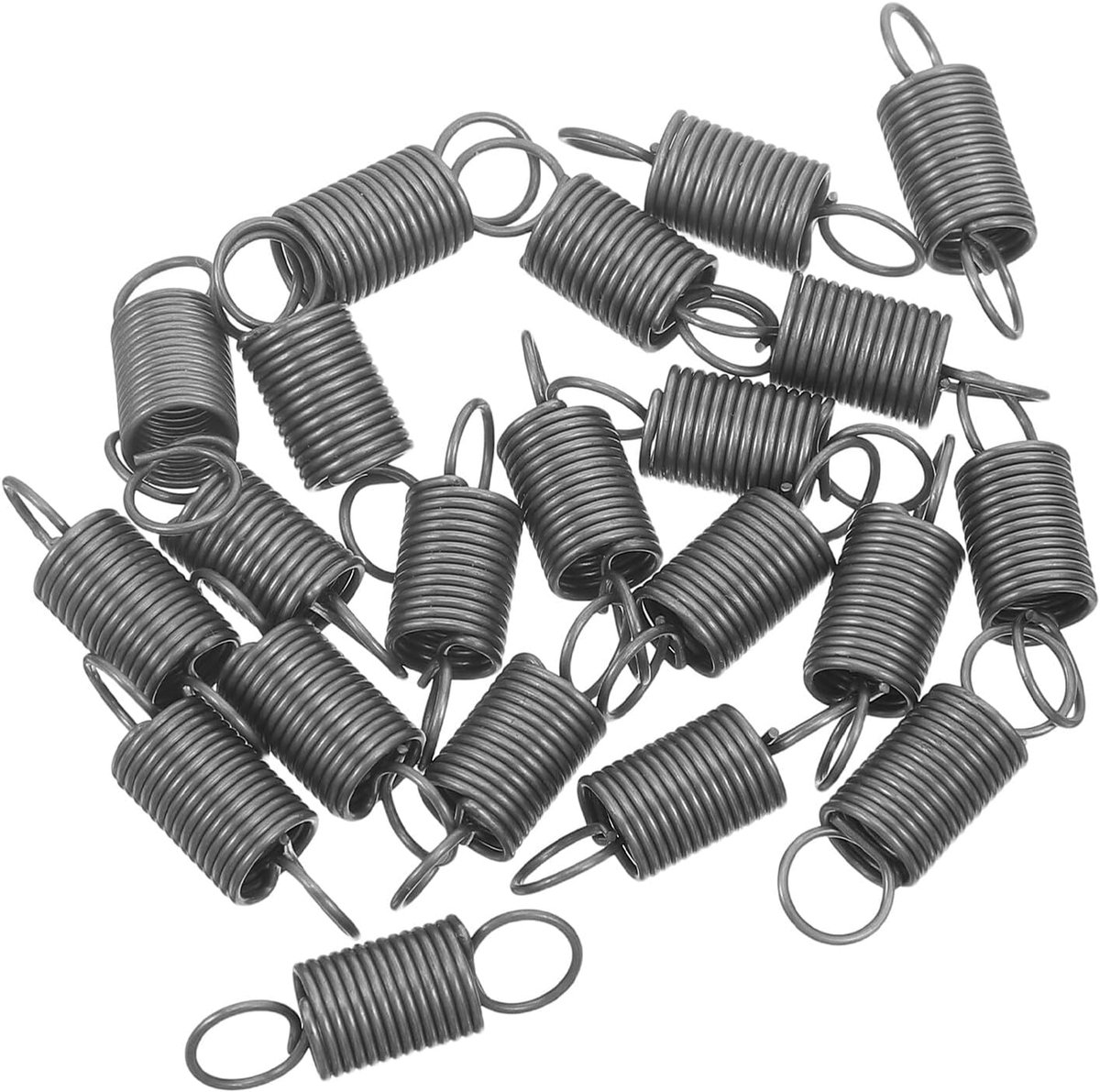 Trekveren met Haak - Spanveren Metalen - Machine Reparatie - Dubbele Haak Constructie - 20 Stuks - Zwart