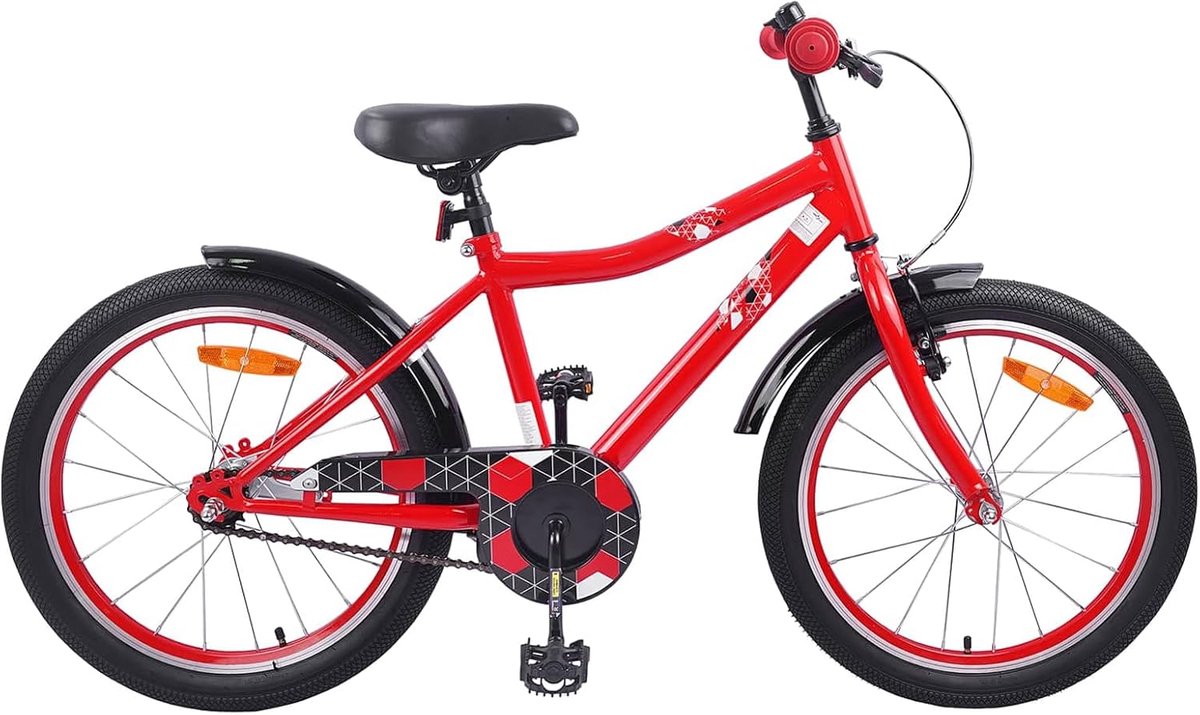 Kinderfiets - Avontuurfiets Jeugd - Veilige Rijplezier - Verstelbaar Stuur Zadel - 18 Inch - Rood