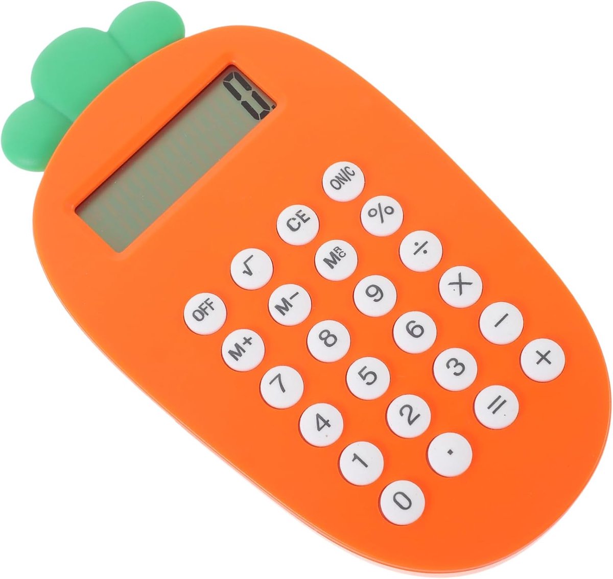 Zonnecalculator - Rekenmachine Bureau - Dagelijkse Berekeningen - Cartoon Vorm - 15 cm - Oranje