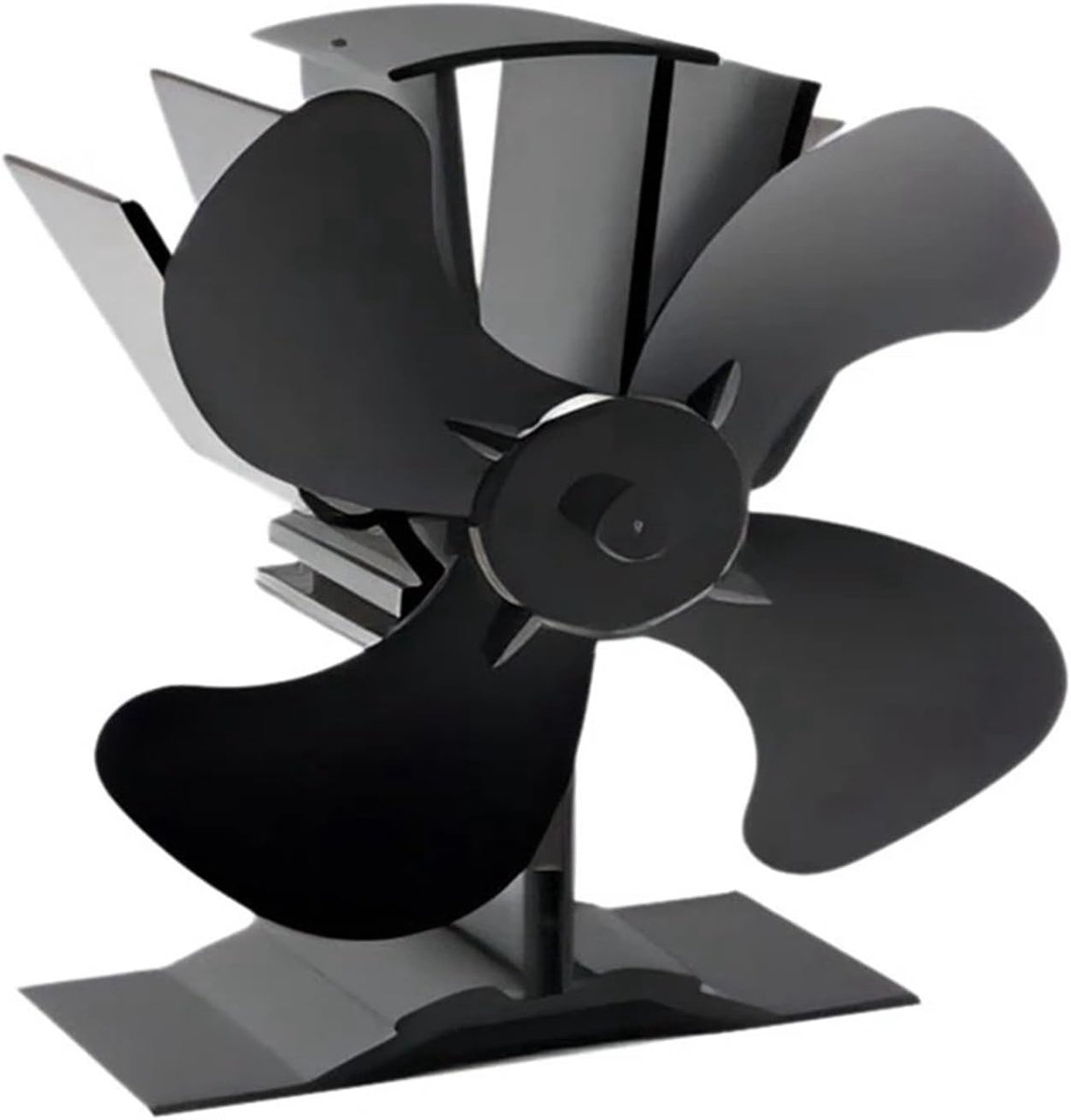 Haard Ventilator - Kachel Fan - Warmte Verspreiden - Zelfregulerend - 4 Blades - Zwart