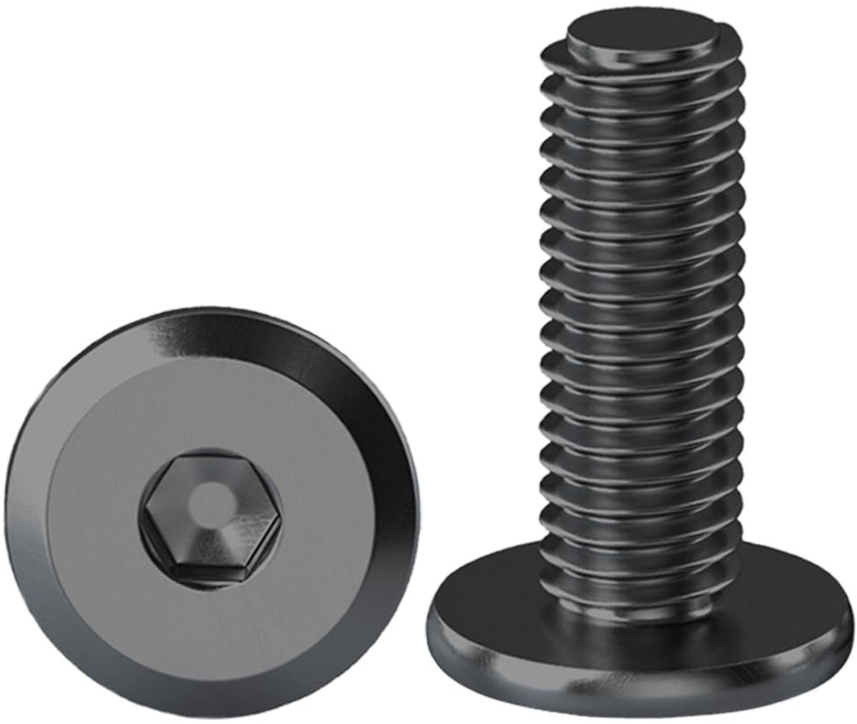 Hexagon Socket Flat Head Schroeven Set van 10 Ronde Hoofd Schroeven RVS A2 M8 x 20 mm Voor Meubelverbindingen en Machinebevestigingen