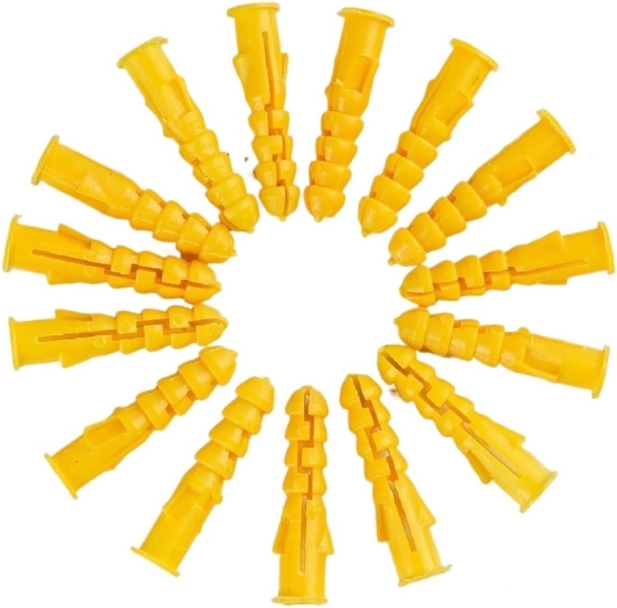 Plastic Ankers - Expansieduvels - Bevestigen in Muur - Anti-draai Ontwerp - M10 100 Stuks - Geel