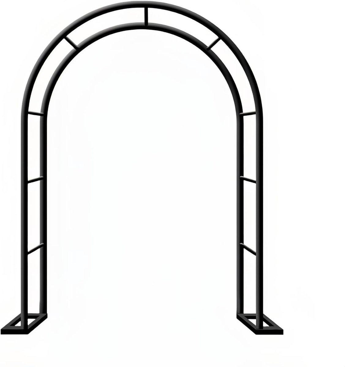Rozenboog Metaal - Tuinboog Klimplant - Decoratie Tuin - Stevig Gegalvaniseerd Staal - 2.0 x 2.5 m - Zwart