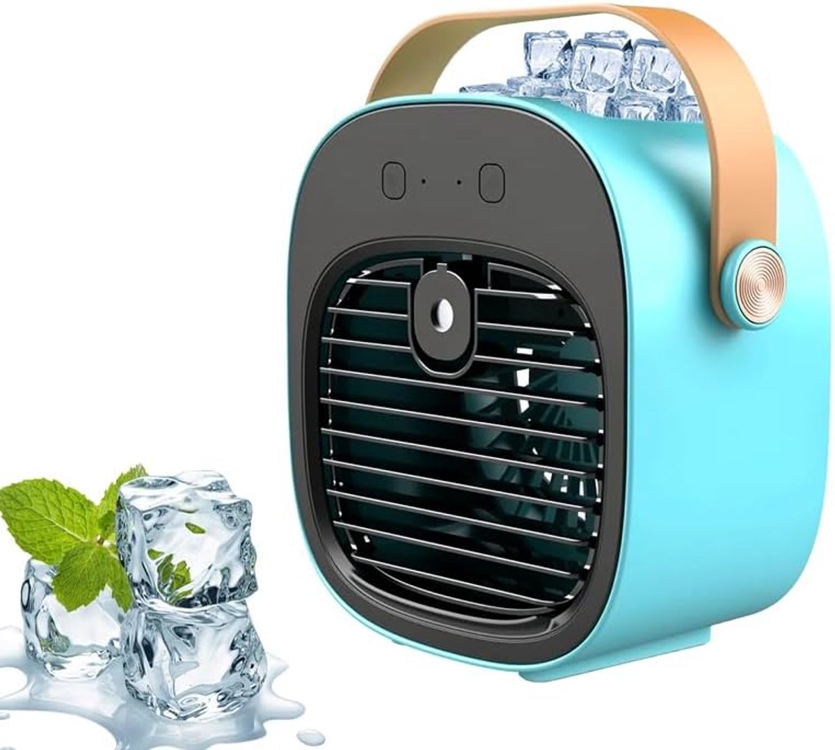 Mini airconditioner - Draagbare airconditioner - Draagbare airconditioner voor de slaapkamer - Draagbare airconditioner met ventilator - Oplaadbare persoonlijke luchtkoeler - Geschikt voor slaapkamer, reizen, kantoor, buiten en binnen - Blauw