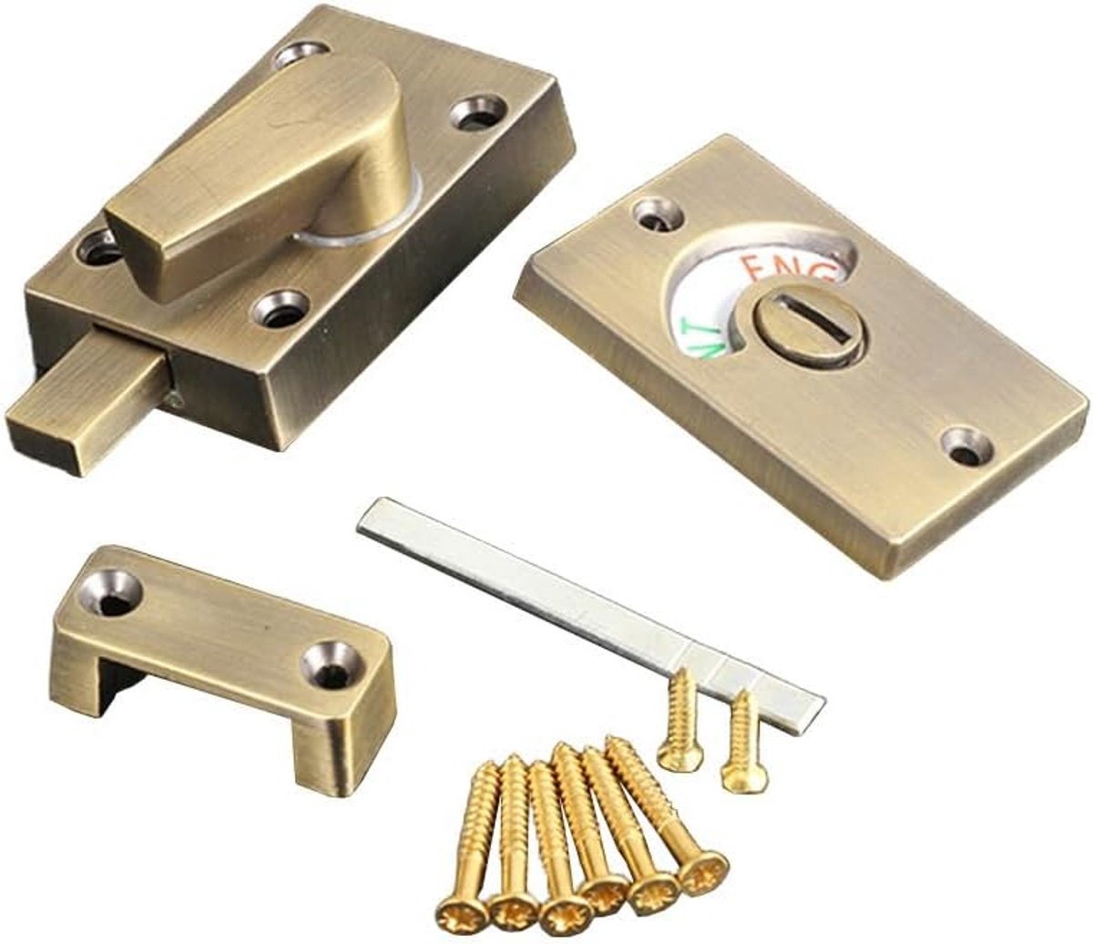 Deurslot Zinklegering - Privacy Vergrendeling - Badkamer Beheer - Bezetting Indicator - 12-18 mm Deuren - Goud