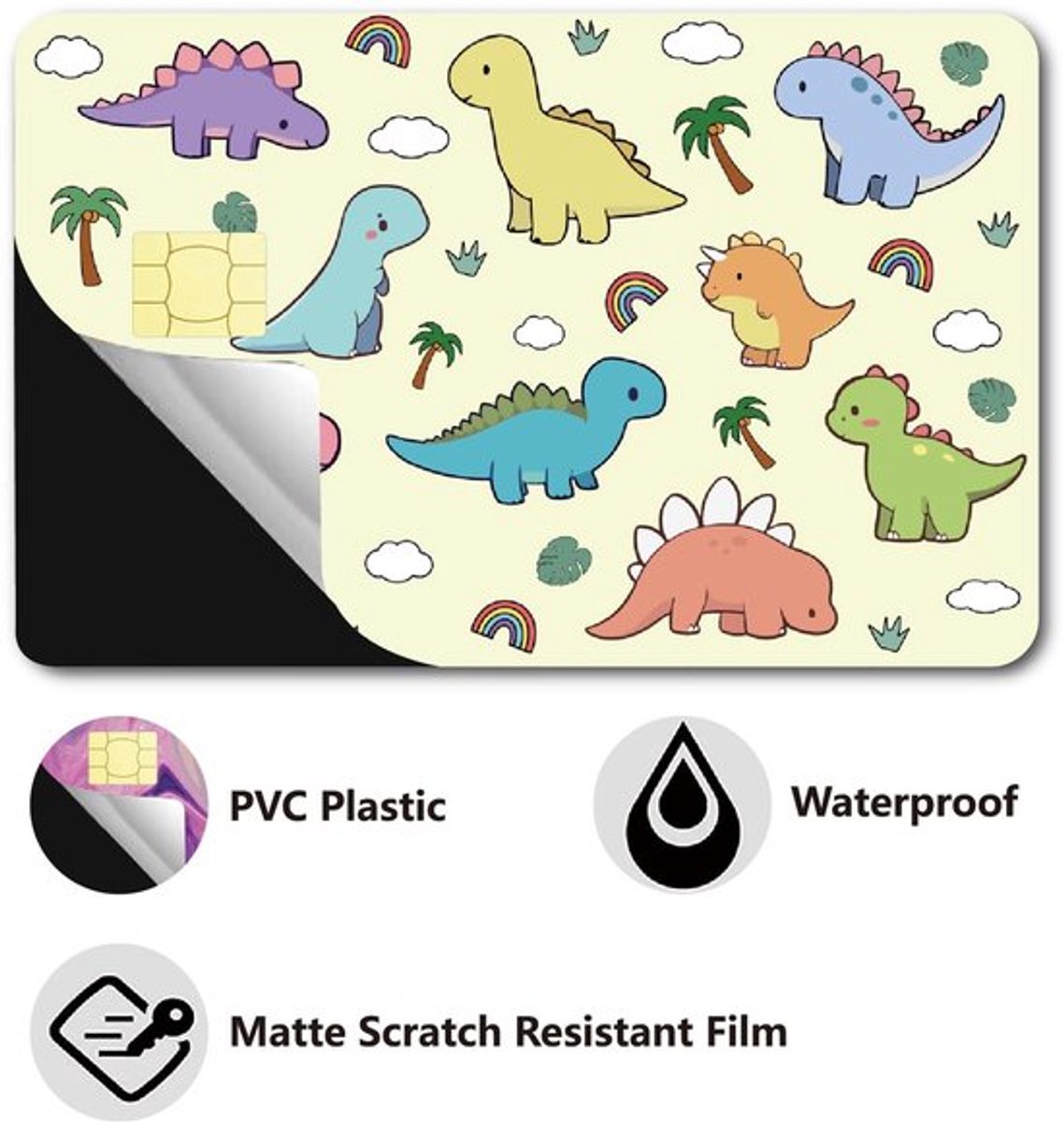 Allecto - Dinosaurus Creditcard Skin - Beschermende Sticker - Cartoon Kleur