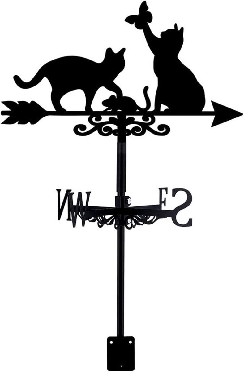 Store_8 - Katten windwijzer - Smeedijzeren windvaan - Decoratie voor tuin en dak