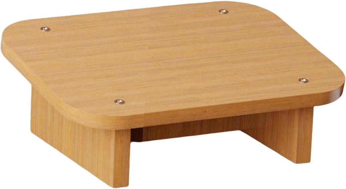 Ergonomische Voetsteun - Beensteun Bureau - Zitten Verbeteren - Kantelhoek 20 Graden - 40x30x13cm - Houtkleur