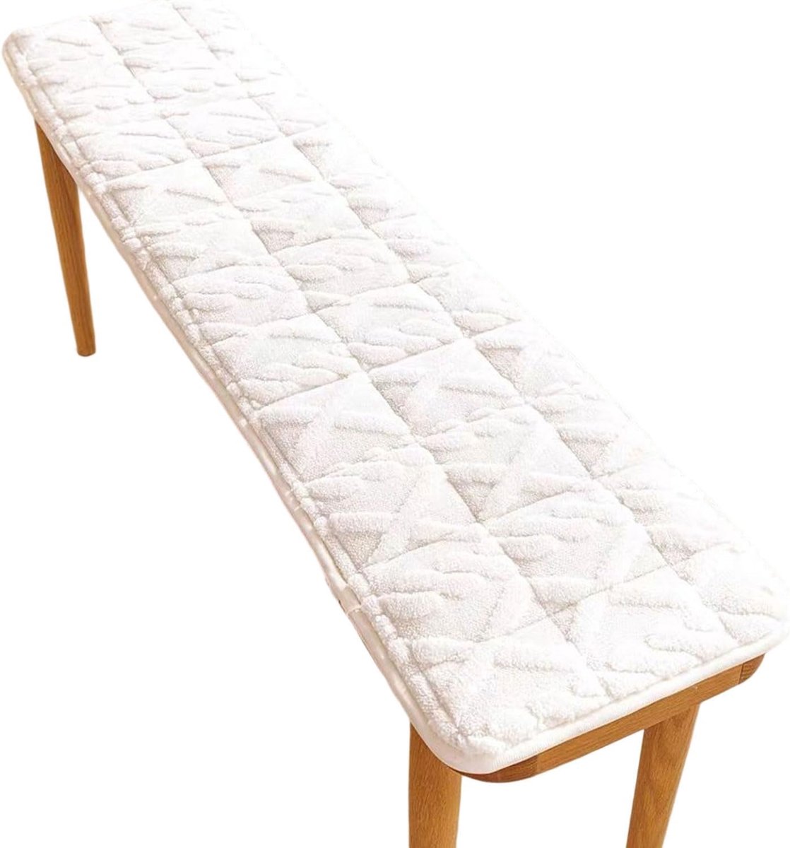 Bankkussen - Zitkussen Tuinkussen - Buiten Zitten - Antislip Ontwerp - 45 x 200 cm - Wit