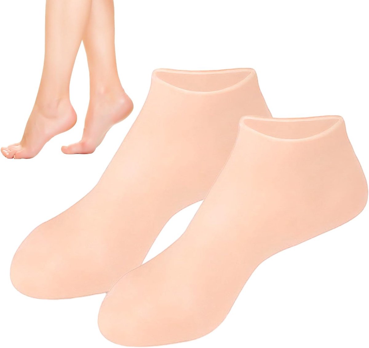 Siliconen Sokken - Voetverzorging - Intensief Hydrateren - Antislip Grip - Één Maat - Wit