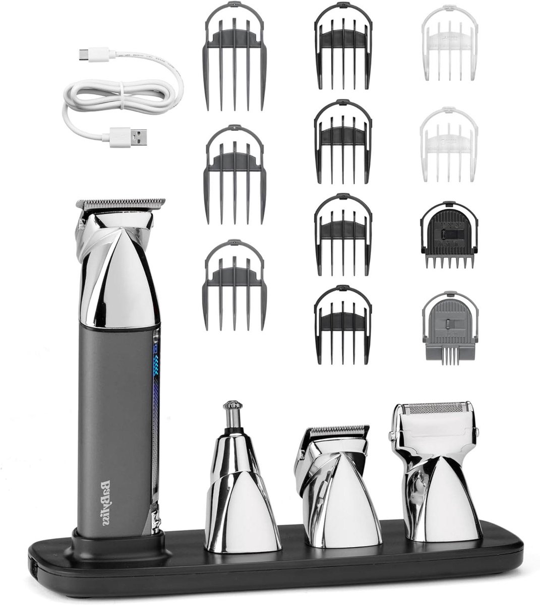 All-in-One Trimmer - Grooming Kit - Persoonlijke Verzorging - 15-in-1 Functies - Tot 5 uur gebruik - Zilver Grijs