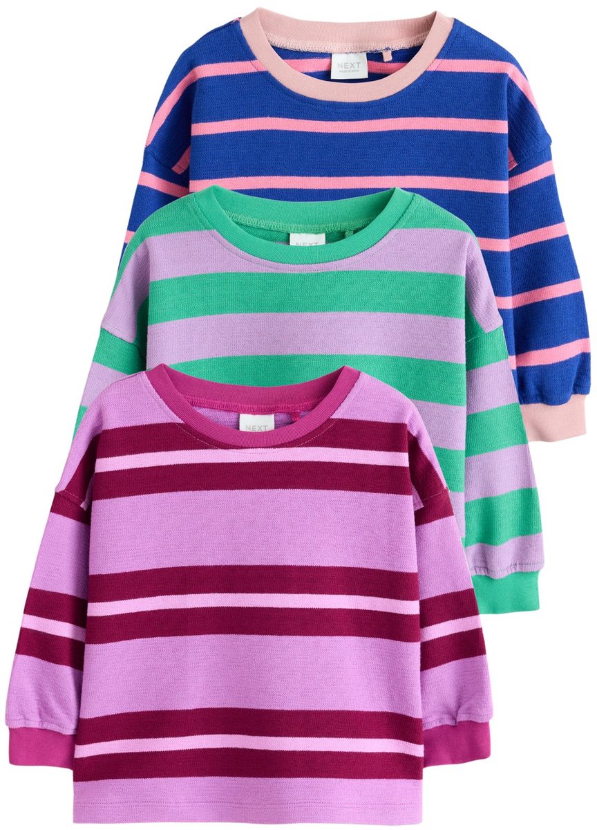 Next - Meisjes - Gestreepte T-shirts, set van 3 - Roze