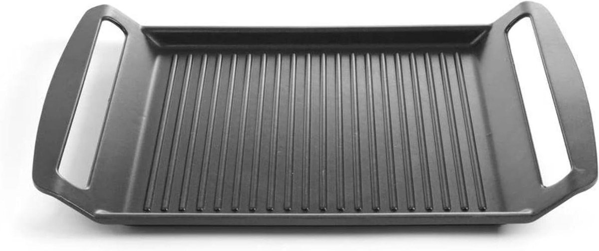 Gegoten Aluminium Grillplaat Bakplaat Plaat Lekker Koken Anti-aanbaklaag 39x26 cm Zwart