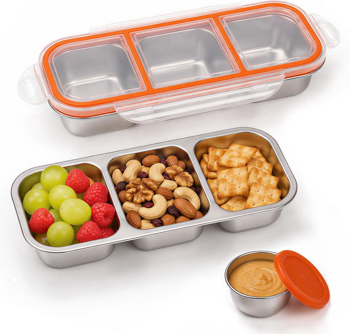 Snackbox met vakken - multifunctioneel - stevig kunststof - ideaal voor snacks - SnelShoppen