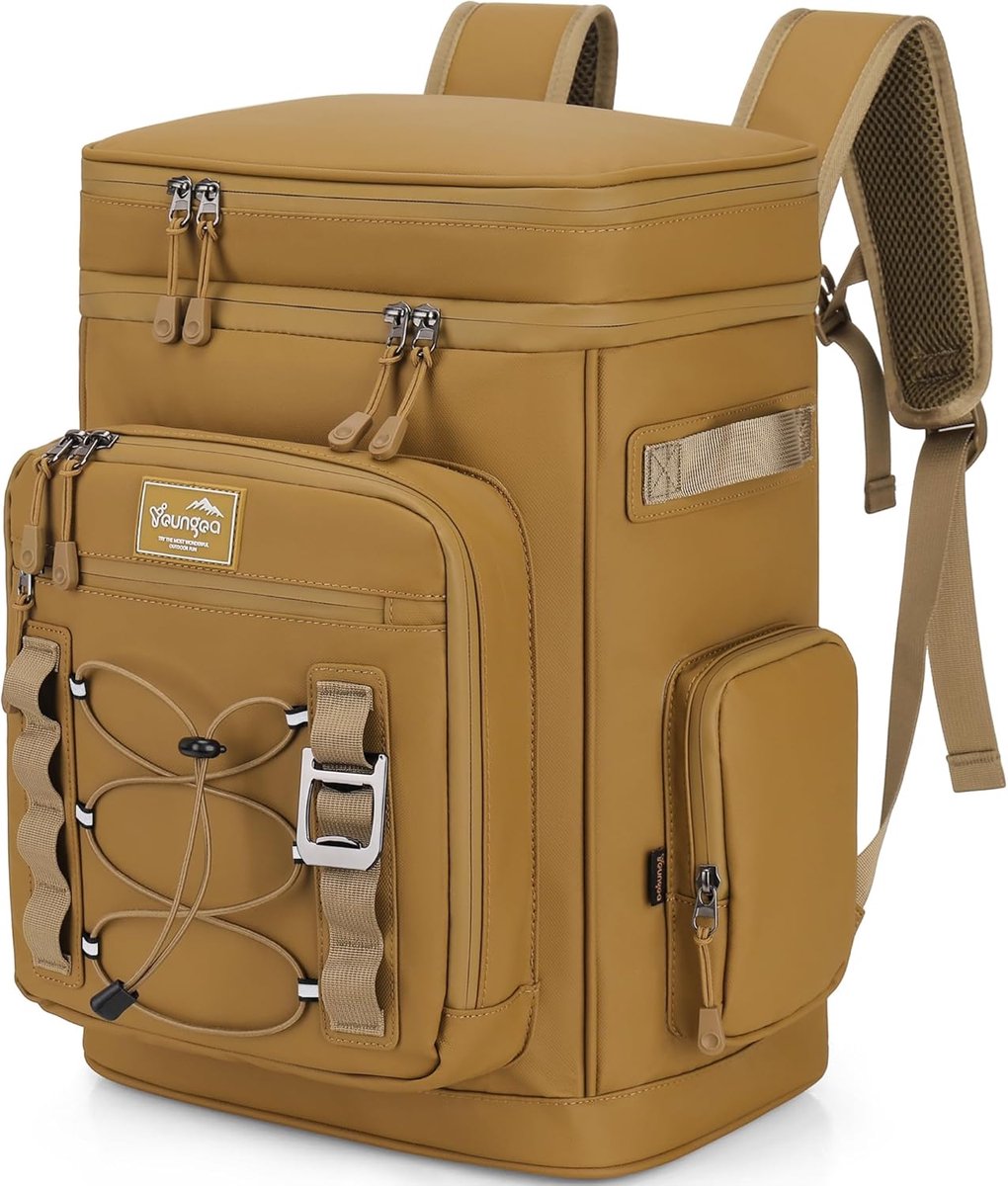 SnelShoppen - Youngoa Koelrugzak 30 liter - Grote Waterdichte Thermische Koeltas - Gele Rugzak voor Strand, Outdoor, Camping en Picknick