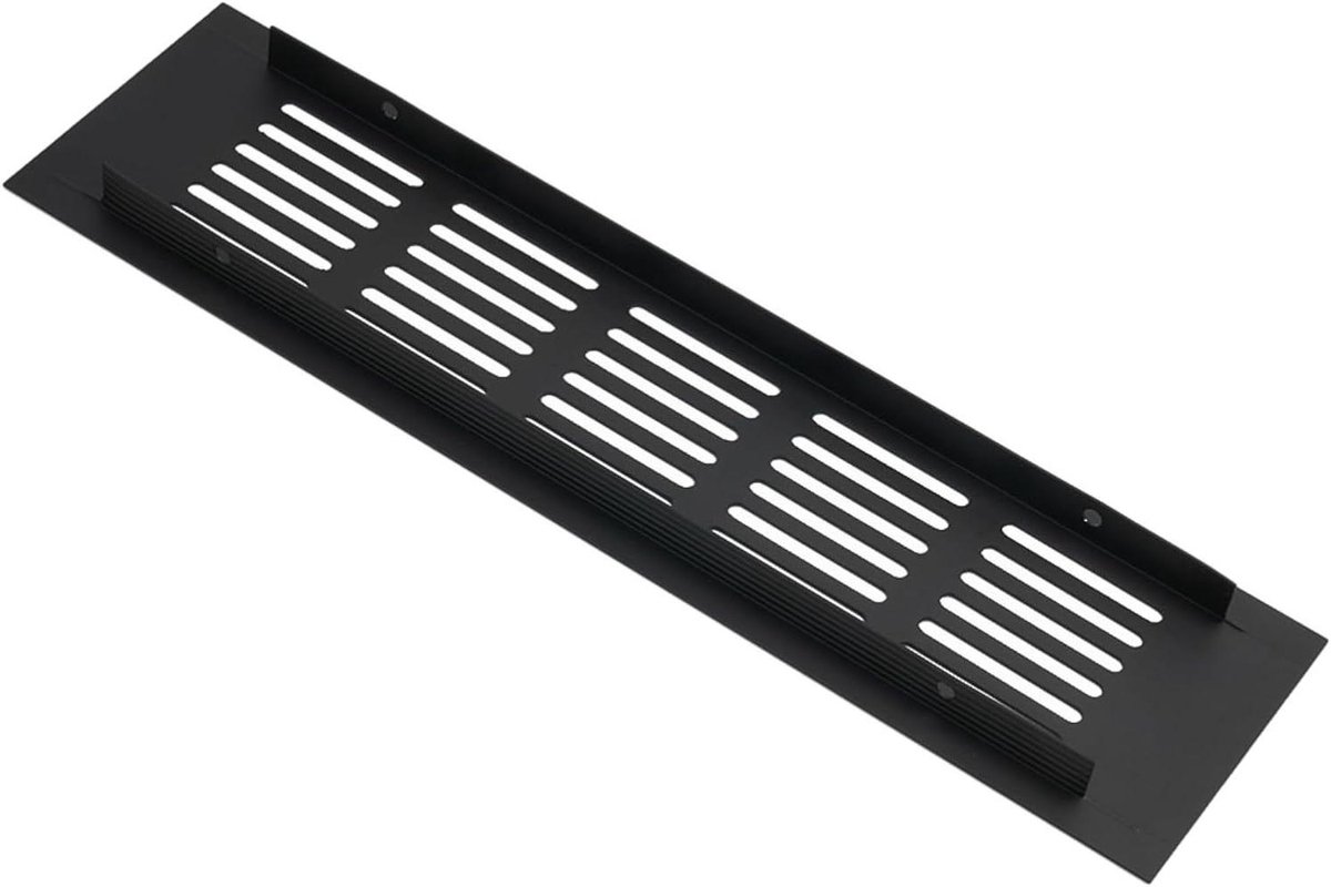 Ventilatiehoes - Ventilatierooster - Ruimtes Ventileren - Corrosiebestendig Aluminium - 60 x 300 mm - Zwart