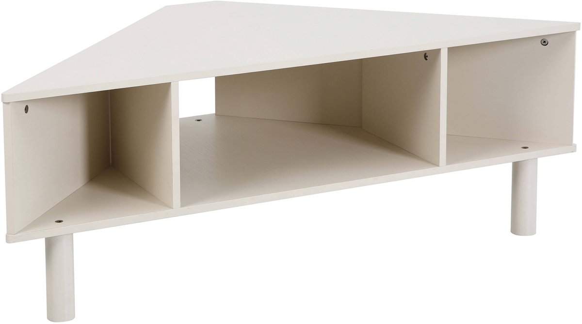 Oviala - Tv-meubel met houtlook, 120x55 cm, Scandinavische stijl, crème - Brady