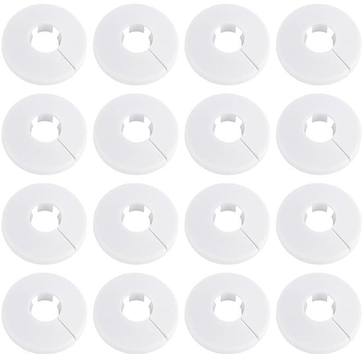 Radiatorpijpafdekking 16 Stuks - Kunststof Decoratie - Lichtgewicht Rozet - Diameter 20 mm - Vervangingsbehoeften - Hoogwaardig Materiaal - Pijpafdekking