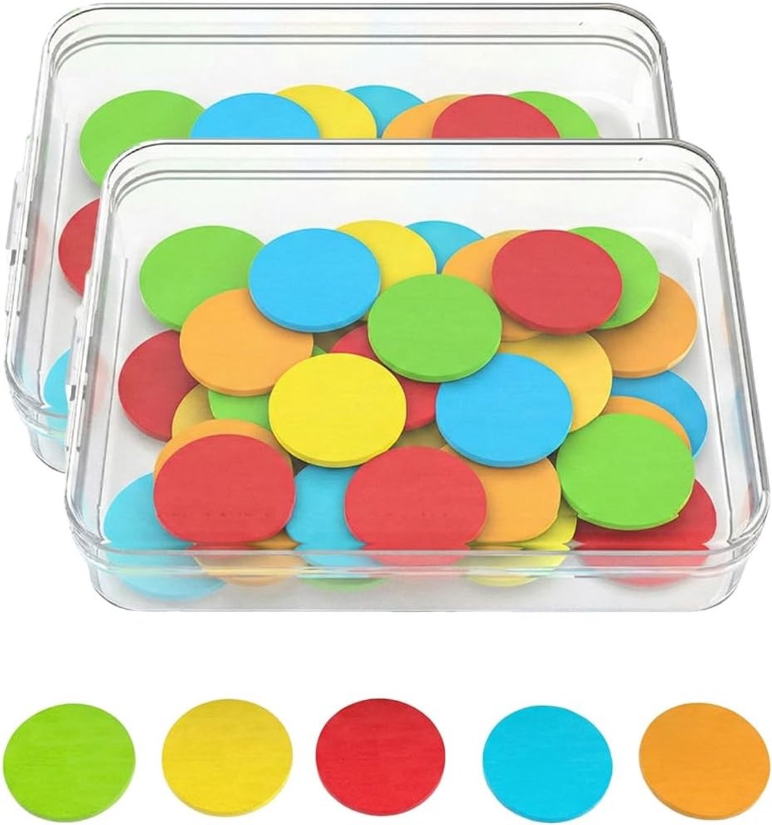 Set van 100 Houten Tellertjes in Diverse Kleuren, Wiskundige Chips voor Basisonderwijs, Educatief Speelgoed met Opbergdoos voor Kinderen